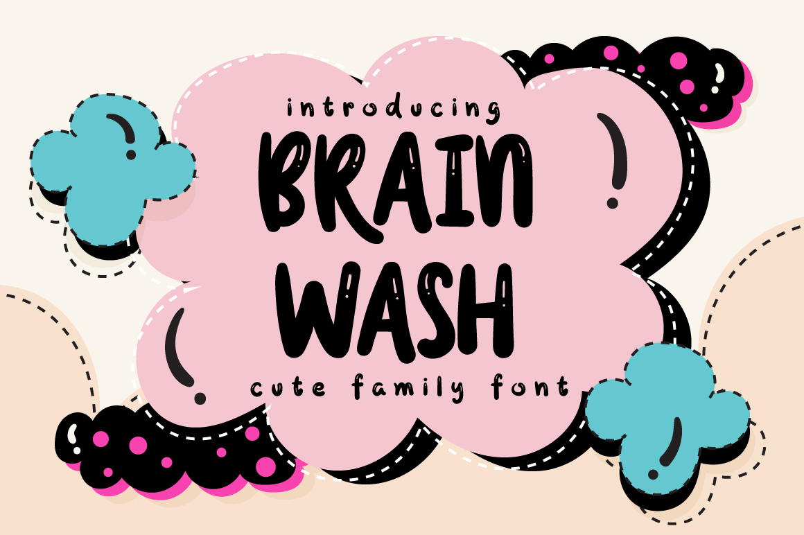 Brain Wash Font Review: A Cute Display Typeface for Creative Designs
